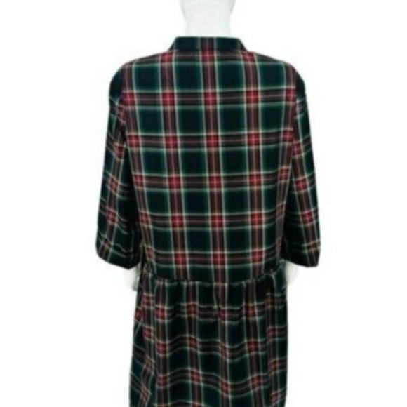 NWT Tuckernuck Festive Plaid Tartan Royal button-up shirt mini dress - M - Picture 11 of 13